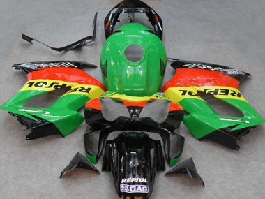Descuento Carenados Moto Honda VFR 800 2002-2013 - Verde Amarillo Rojo Negro Repsol