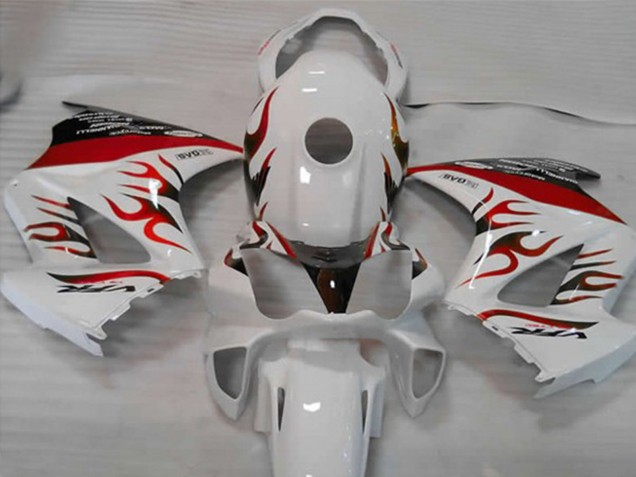 Descuento Carenados Moto Honda VFR 800 2002-2013 - Blanco Rojo Llama