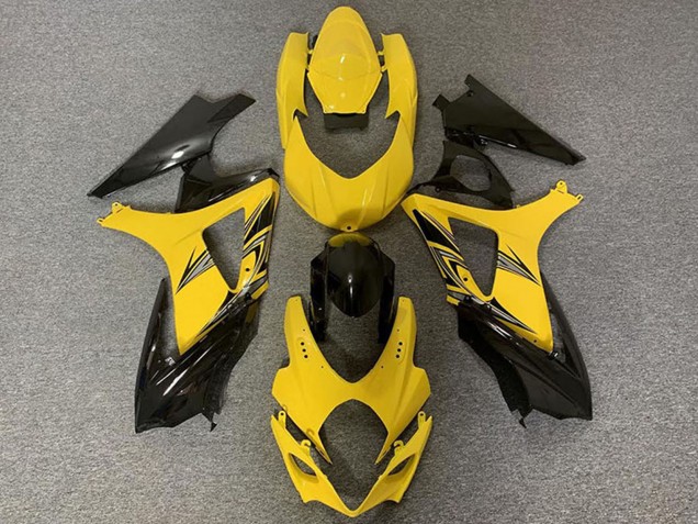 Descuento Carenados Moto Suzuki GSXR 1000 2007-2008 - Amarillo Negro Brillante