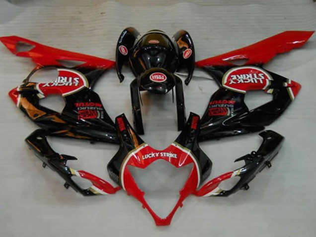 Descuento Carenados Moto Suzuki GSXR 1000 2005-2006 - Negro Brillante Rojo Blanco Lucky Strike
