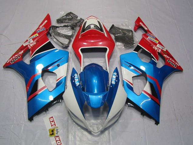 Descuento Carenados Moto Suzuki GSXR 1000 2003-2004 - Rojo Azul Blanco