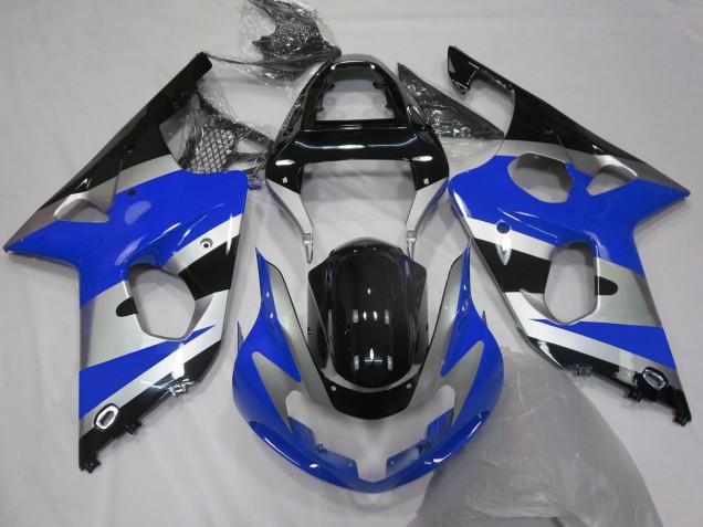 Descuento Carenados Moto Suzuki GSXR 1000 2000-2002 - Azul Plata Negro OEM Estilo