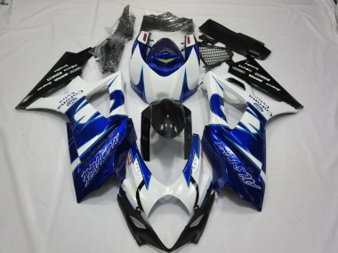 Descuento Carenados Moto Suzuki GSXR 1000 2007-2008 - Blanco Azul Negro Corona Alstare