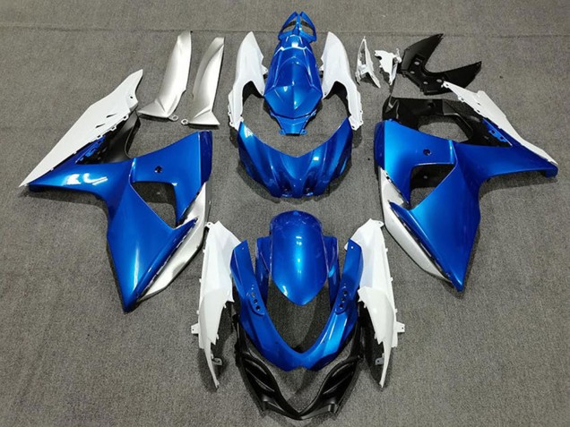 Descuento Carenados Moto Suzuki GSXR 1000 2009-2016 - Azul Blanco Plata Negro