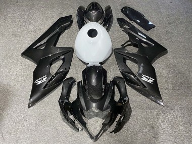 Descuento Carenados Moto Suzuki GSXR 1000 2005-2006 - FibraCarbono Estilo Blanco Brillante