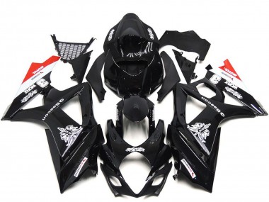 Descuento Carenados Moto Suzuki GSXR 1000 2007-2008 - Negro Brillante Blanco Rojo