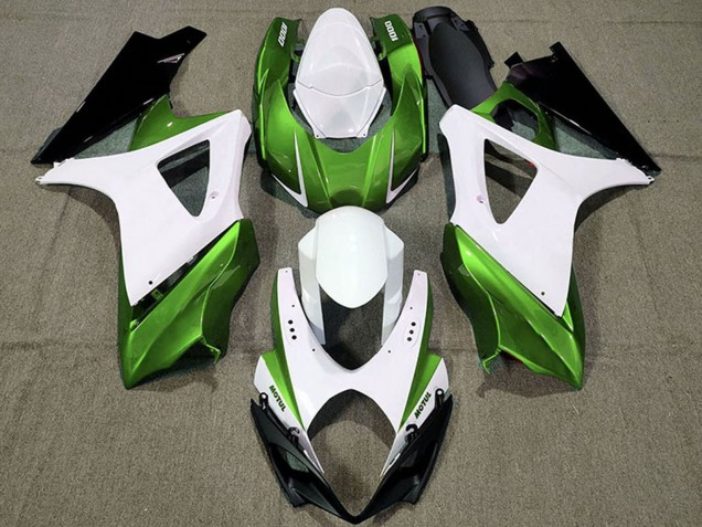 Descuento Carenados Moto Suzuki GSXR 1000 2007-2008 - Blanco Verde Negro