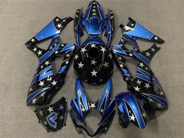 Descuento Carenados Moto Suzuki GSXR 1000 2007-2008 - Azul Negro Brillante Estrella