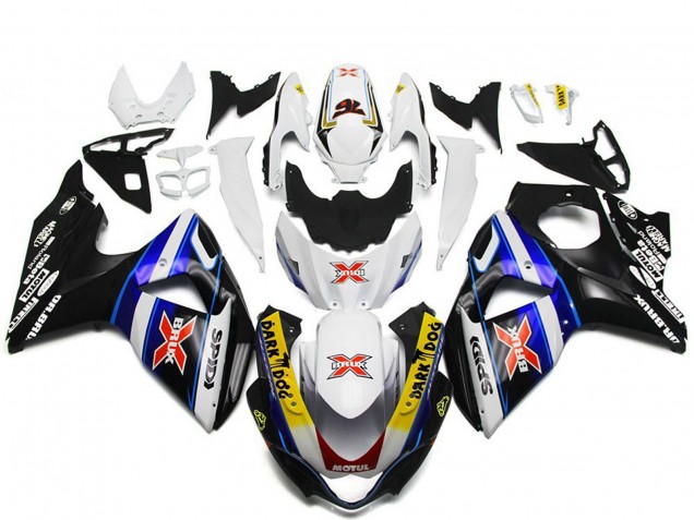 Descuento Carenados Moto Suzuki GSXR 1000 2009-2016 - Blanco Azul Negro SPIDI Dark Dog