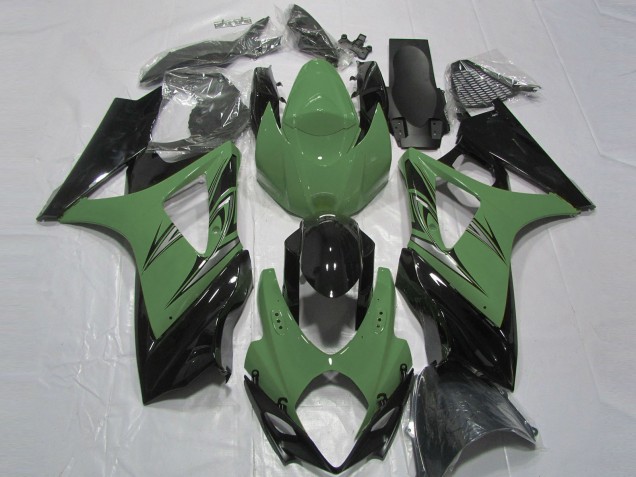 Descuento Carenados Moto Suzuki GSXR 1000 2007-2008 - Verde Bosque Negro Brillante