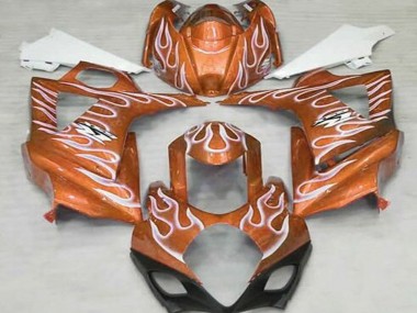 Descuento Carenados Moto Suzuki GSXR 1000 2007-2008 - Naranja Blanco Llama