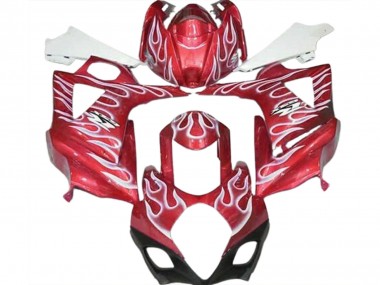 Descuento Carenados Moto Suzuki GSXR 1000 2007-2008 - Rojo Blanco Llama