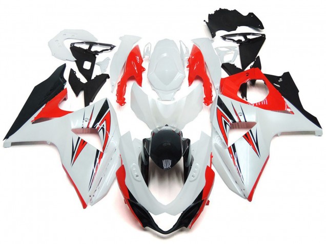 Descuento Carenado Moto Suzuki GSXR 1000 2009-2016 - Blanco Rojo Negro