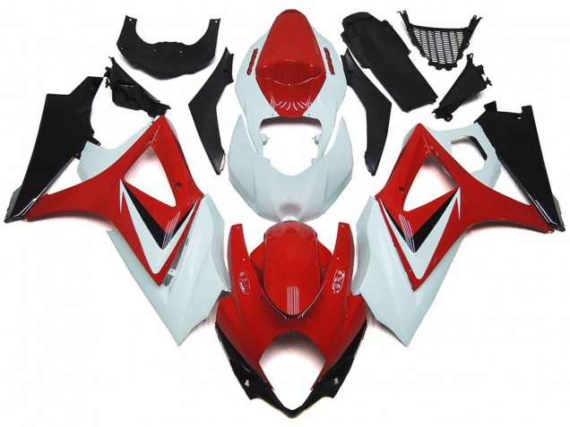 Descuento Carenados Moto Suzuki GSXR 1000 2007-2008 - Blanco Rojo Negro OEM Estilo