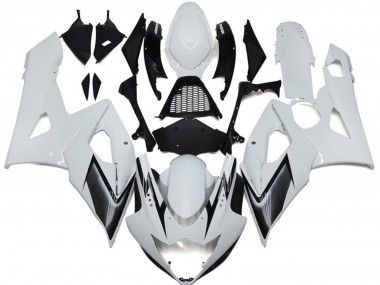 Descuento Carenados Moto Suzuki GSXR 1000 2005-2006 - Blanco Brillante Plata Negro