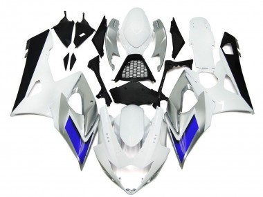Descuento Carenados Moto Suzuki GSXR 1000 2005-2006 - Blanco Brillante Plata Azul