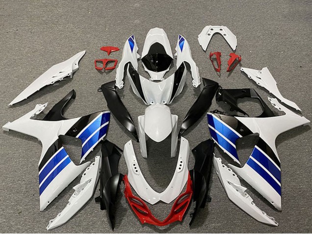Descuento Carenados Moto Suzuki GSXR 1000 2009-2016 - Blanco Azul Rojo Negro