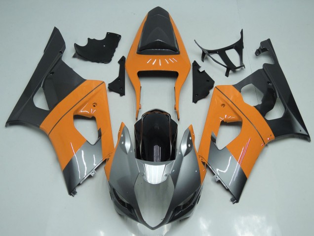 Descuento Carenados Moto Suzuki GSXR 1000 2003-2004 - Naranja Claro Plata Negro