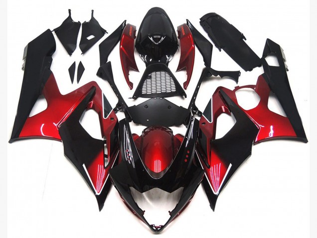 Descuento Carenados Moto Suzuki GSXR 1000 2005-2006 - Rojo Caramelo Negro Brillante