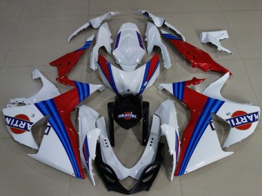 Descuento Carenados Moto Suzuki GSXR 1000 2009-2016 - Blanco Azul Rojo Martini