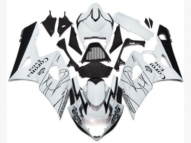 Descuento Carenados Moto Suzuki GSXR 1000 2005-2006 - Blanco Negro Corona OEM Estilo