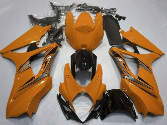 Descuento Carenados Moto Suzuki GSXR 1000 2007-2008 - Naranja Negro Brillante OEM Estilo