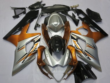 Descuento Carenados Moto Suzuki GSXR 1000 2005-2006 - Naranja Plata Negro Brillante