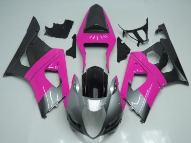 Descuento Carenados Moto Suzuki GSXR 1000 2003-2004 - Rosa Plata Negro