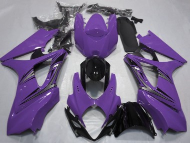 Descuento Carenados Moto Suzuki GSXR 1000 2007-2008 - Púrpura Negro Brillante OEM Estilo