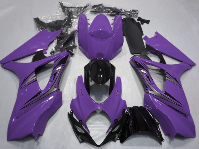 Descuento Carenados Moto Suzuki GSXR 1000 2007-2008 - Púrpura Negro Brillante OEM Estilo