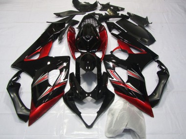 Descuento Carenados Moto Suzuki GSXR 1000 2005-2006 - Negro Brillante Rojo Flare