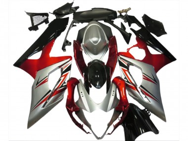 Descuento Carenados Moto Suzuki GSXR 1000 2005-2006 - Rojo Plata Negro