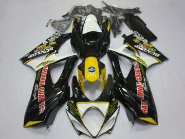 Descuento Carenados Moto Suzuki GSXR 1000 2007-2008 - Blanco Amarillo Rojo Negro Dunlop