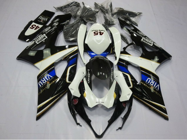 Descuento Carenados Moto Suzuki GSXR 1000 2005-2006 - Blanco Azul Negro Amarillo Viru