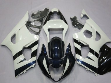 Descuento Carenados Moto Suzuki GSXR 1000 2003-2004 - Blanco Negro Brillante