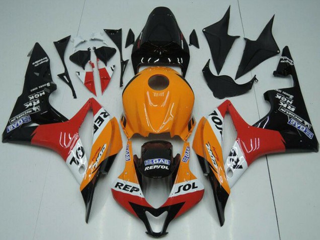 Descuento Carenado Moto Honda CBR600RR 2007-2008 - Naranja Blanco Rojo Negro Brillante Repsol