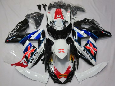 Descuento Carenados Moto Suzuki GSXR 1000 2009-2016 - Blanco Azul Rojo Negro X