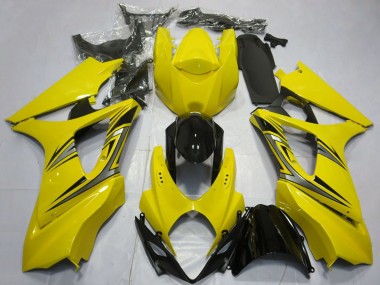 Descuento Carenados Moto Suzuki GSXR 1000 2007-2008 - Amarillo Negro Brillante OEM Estilo