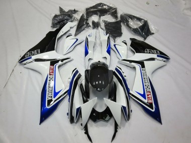 Descuento Carenados Moto Suzuki GSXR 600 / GSXR 750 2011-2024 - Blanco Azul Negro Brillante Alstare