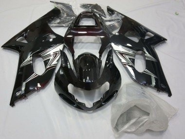 Descuento Carenados Moto Suzuki GSXR 600 / GSXR 750 2001-2003 - Negro Brillante Plata Blanco