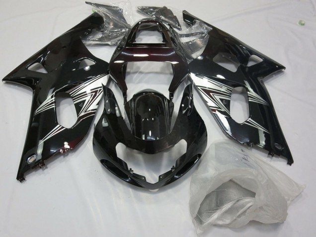Descuento Carenados Moto Suzuki GSXR 600 / GSXR 750 2001-2003 - Negro Brillante Plata Blanco
