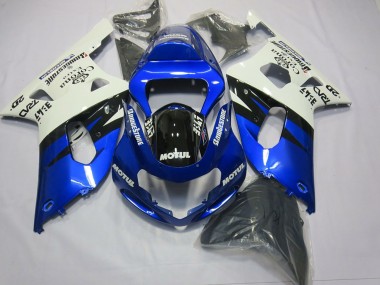 Descuento Carenados Moto Suzuki GSXR 600 / GSXR 750 2001-2003 - Blanco Azul Negro Brillante