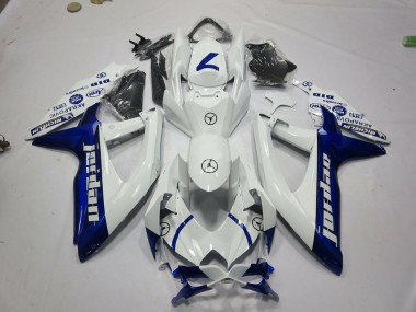 Descuento Carenados Moto Suzuki GSXR 600 / GSXR 750 2008-2010 - Blanco Azul Jordan