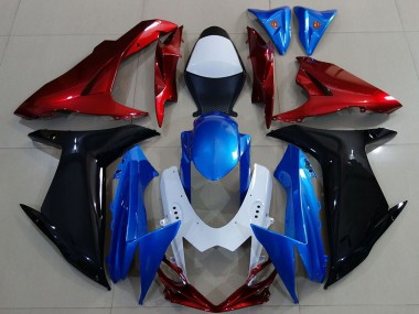Descuento Carenados Moto Suzuki GSXR 600 / GSXR 750 2011-2024 - Blanco Azul Rojo Negro