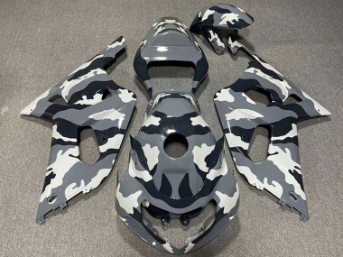 Descuento Carenados Moto Suzuki GSXR 600 / GSXR 750 2001-2003 - Gris Negro Blanco Camouflage