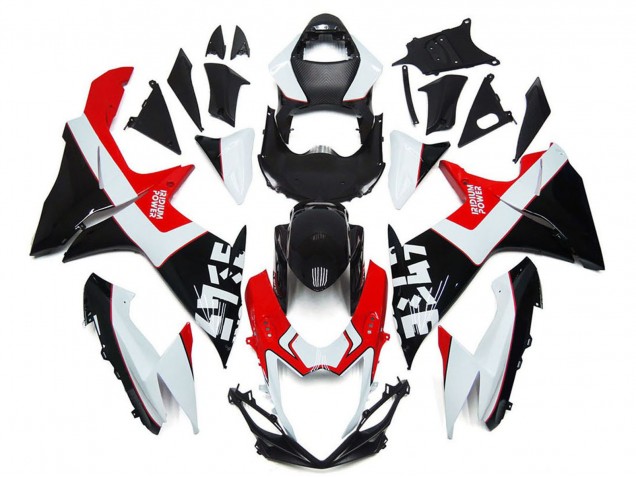 Descuento Carenados Moto Suzuki GSXR 600 / GSXR 750 2011-2024 - Blanco Rojo Negro Brillante