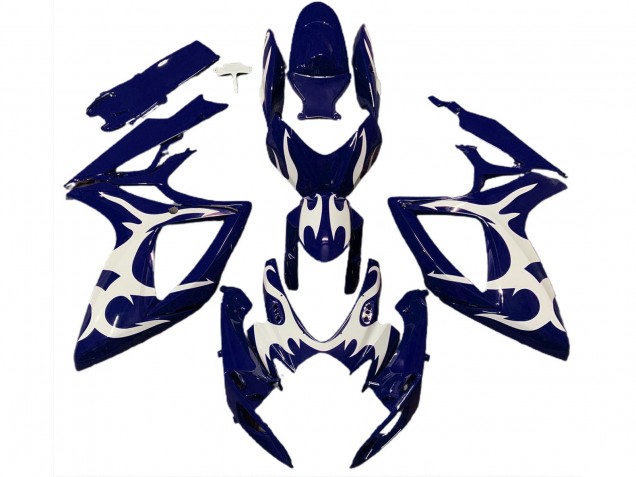 Descuento Carenados Moto Suzuki GSXR 600 / GSXR 750 2006-2007 - Azul Oscuro Blanco Diseño