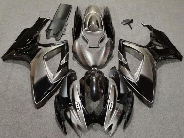 Descuento Carenados Moto Suzuki GSXR 600 / GSXR 750 2006-2007 - Plata Oscuro Negro Brillante