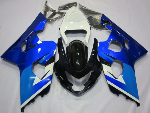 Descuento Carenados Moto Suzuki GSXR 600 / GSXR 750 2004-2005 - Blanco Azul Negro