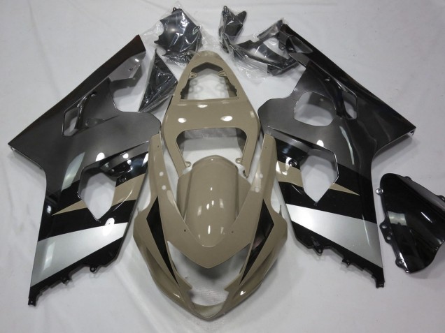 Descuento Carenados Moto Suzuki GSXR 600 / GSXR 750 2004-2005 - Bronceado del Desierto Plata Negro